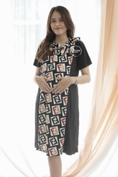 MOMMY MATERNITY Fendina Dress Ibu Hamil Menyusui Kerah Pita Baju Formal Kerja Modis Office   DRO 945 2  large